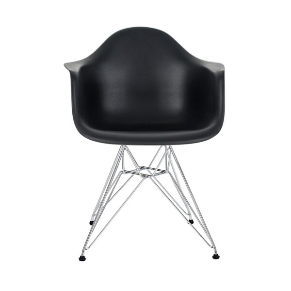 Eames Replica Arm Chair with Steel Eiffel Legs (Black)