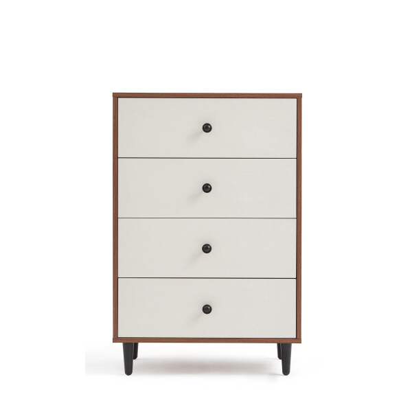 Levern Chest of Drawers (Walnut/White)