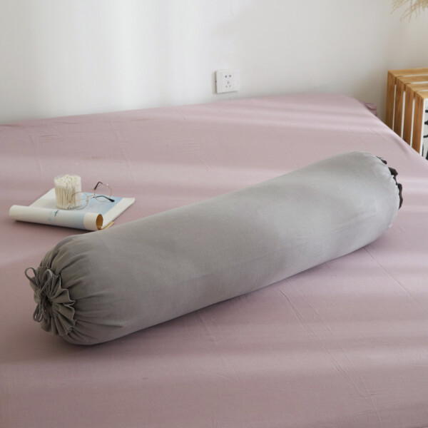 FyneLinen 100% Washed Cotton 900TC Bolster Case (Dove Grey)