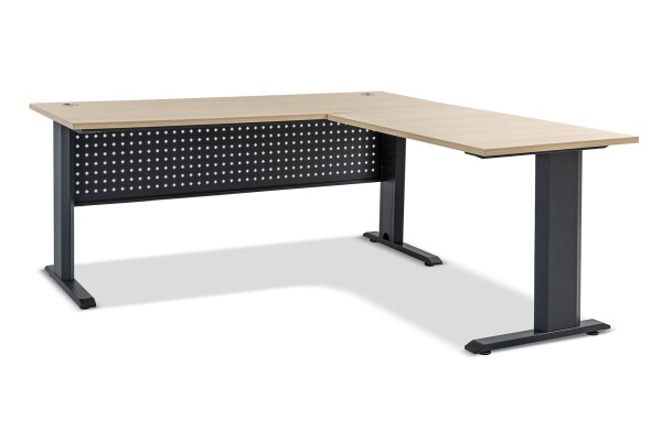 Mignon L-shaped table L180 (Oak Wood + Dark Grey)