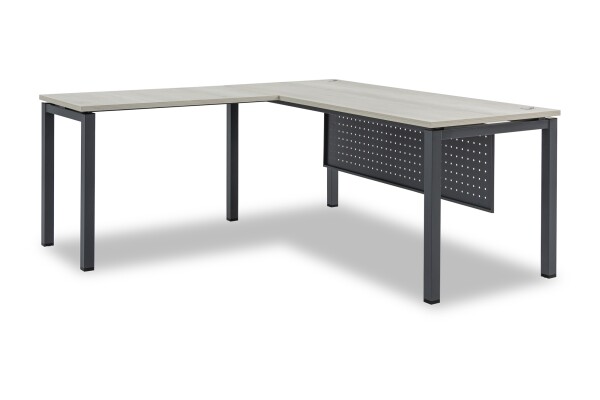 Raynold L-shaped table L180 (Ash + Dark Grey)