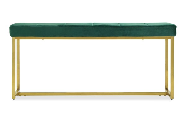 Opal Bench in Gold Legs (Velvet Green)