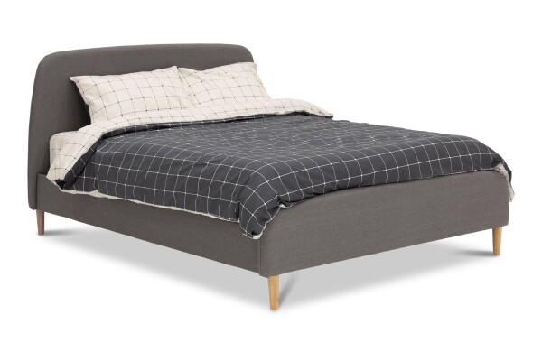 Ashenford Fabric Queen Bed Frame (Grey)