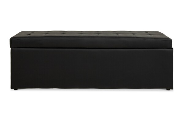Carissa Storage Bench PVC Black (Long)