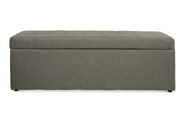 Carissa Storage Bench Fabric Grey (Long)