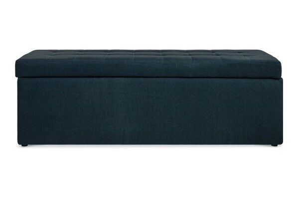 Carissa Storage Bench Fabric Blue (Long)