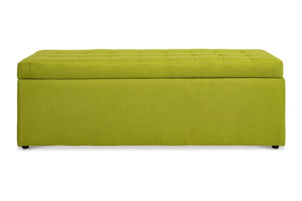Carissa Storage Bench Fabric Green (Long)