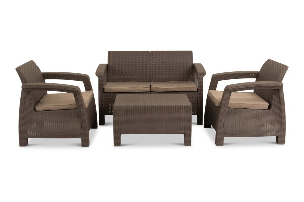 Piper 4 Seater Outdoor Sofa Set (Coffee)
