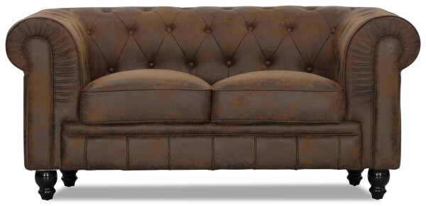 Benjamin Classical 2 Seater PU Leather Sofa (Vintage) 