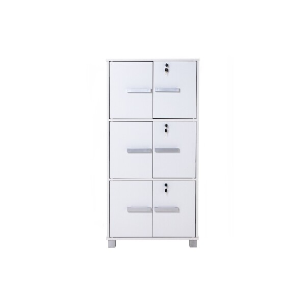 Naomi 6 Door Storage Cabinet W/Lock(White)