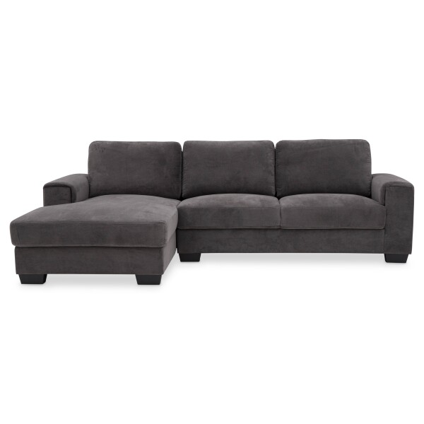 Valencia 3 Seater L Shape-Rest Section on RIGHT Side when Seated (Flat Dark Grey)