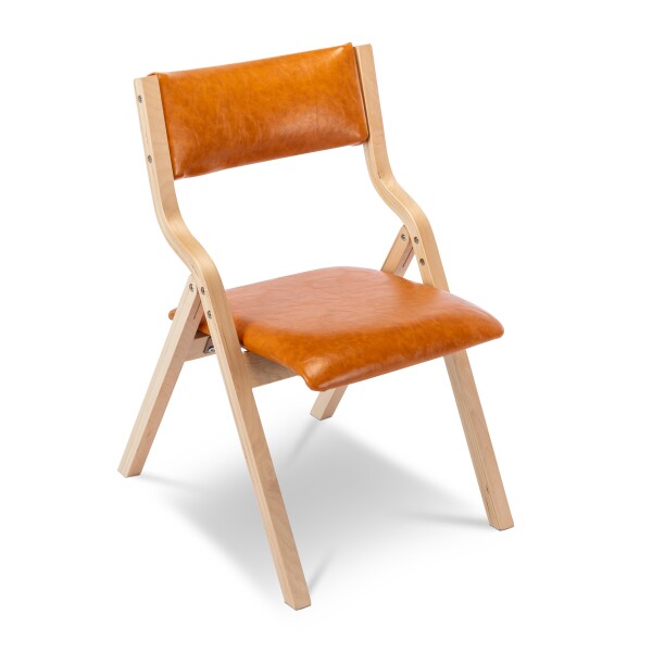 Marlene Foldable Chair (Natural/Camel Brown PU)