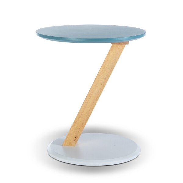 Hordal Round Z-Legged Side Table (Blue/White)