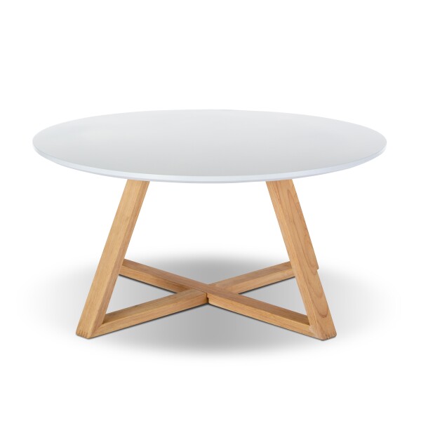 Ketill Cross-Legged Round Coffee Table (White)