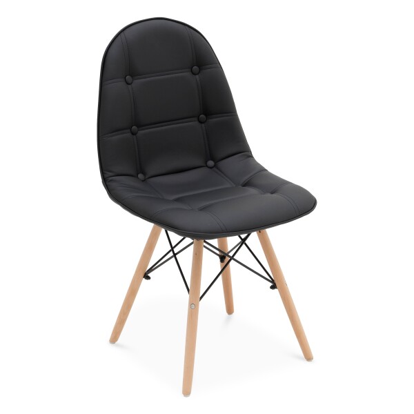 Eames Cushioned Replica Chair (Black)