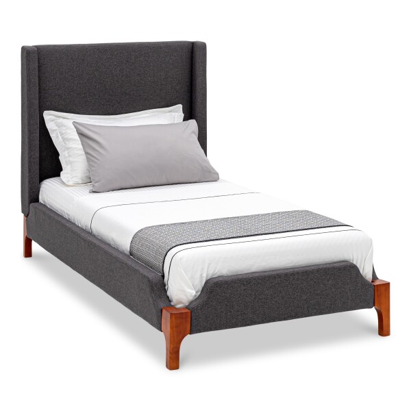 Felipe Upholstered Single Bed (Grey)