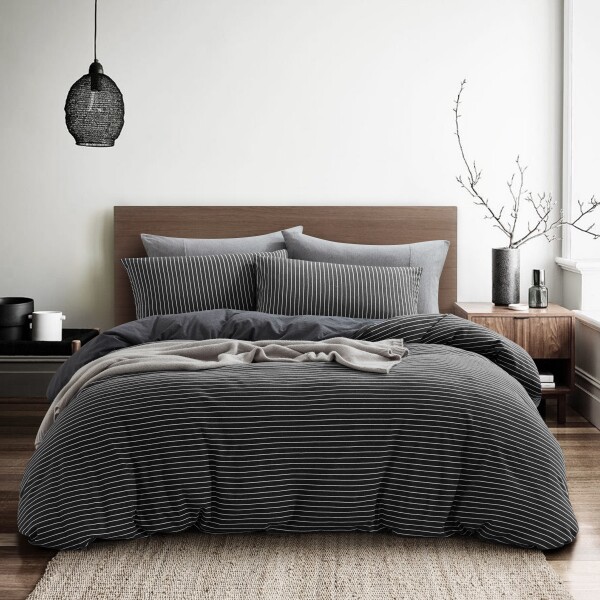 Bedding Day Jersey Cotton 800TC Bed Set - Malka (Black)