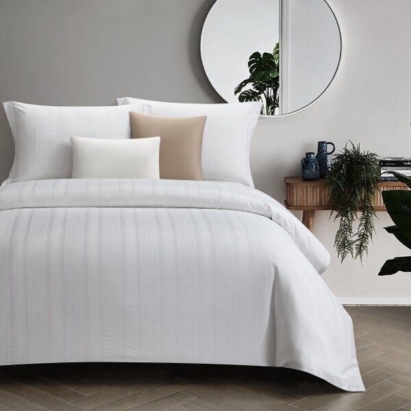 FyneLinen Egyptian Cotton 950TC Jacquard Bed Set Fenella (White)