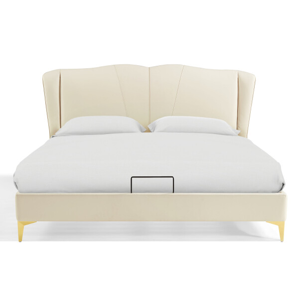 Malvyn Upholstered Bed Frame (Cream, UK Super King)