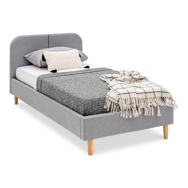 Santiago Upholstered Single Bed (Grey)