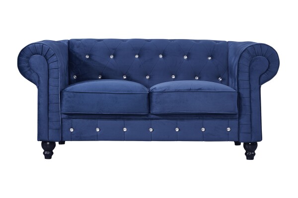 Allegra 2-Seater Chesterfield Sofa (Midnight Blue)