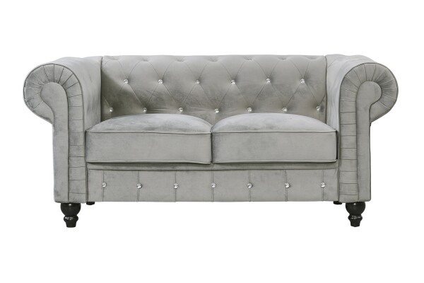 Allegra 2-Seater Chesterfield Sofa (Grey)