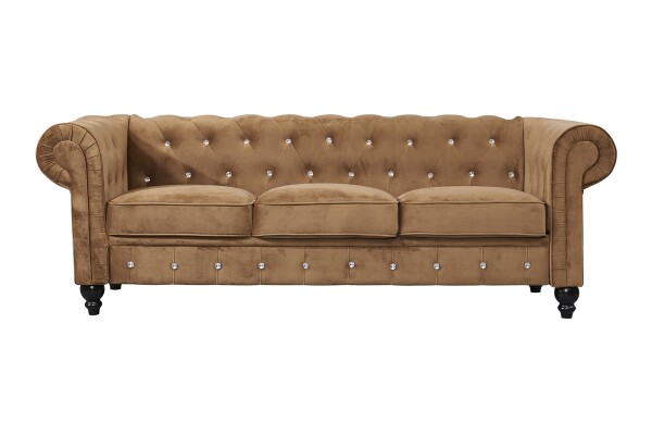 Allegra 3-Seater Chesterfield Sofa (Brown)