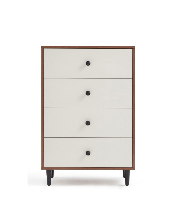 Levern Chest of Drawers (Walnut/White)