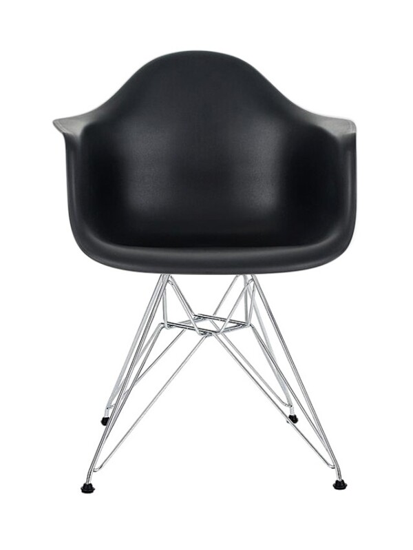 Eames Replica Arm Chair with Steel Eiffel Legs (Black)