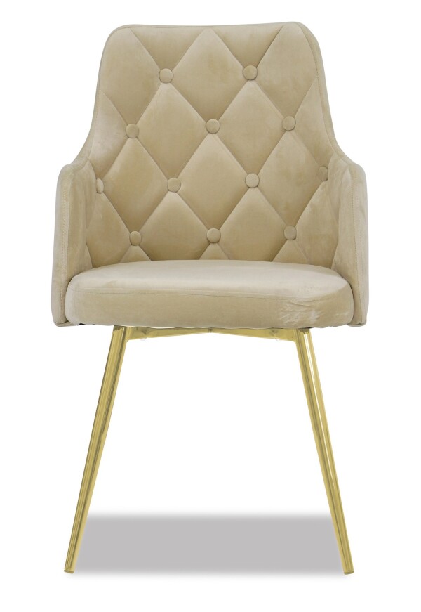 Laurie Chair with Gold Legs (Beige)