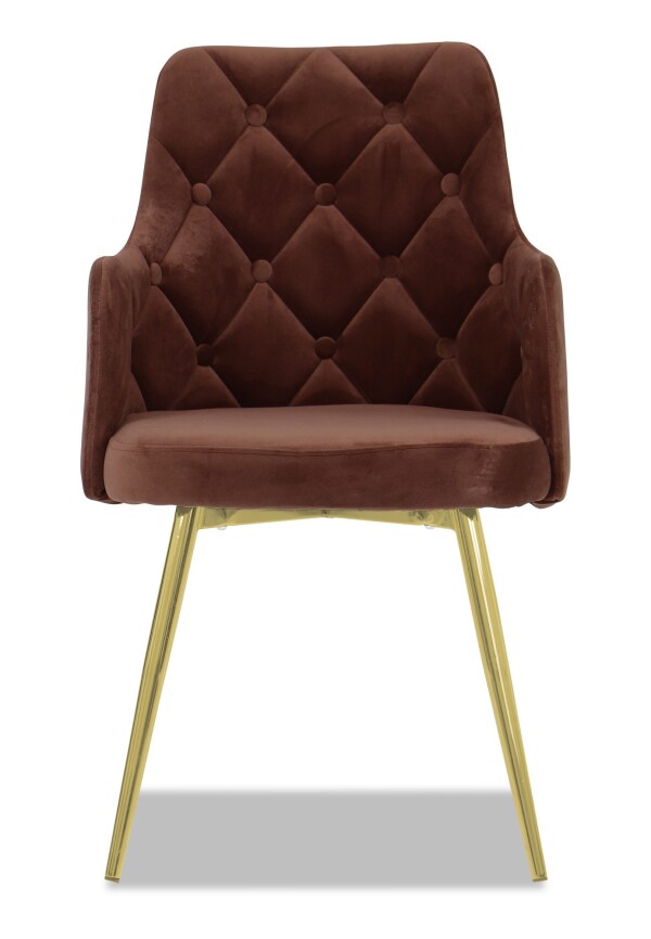 Laurie Chair with Gold Legs (Brown)