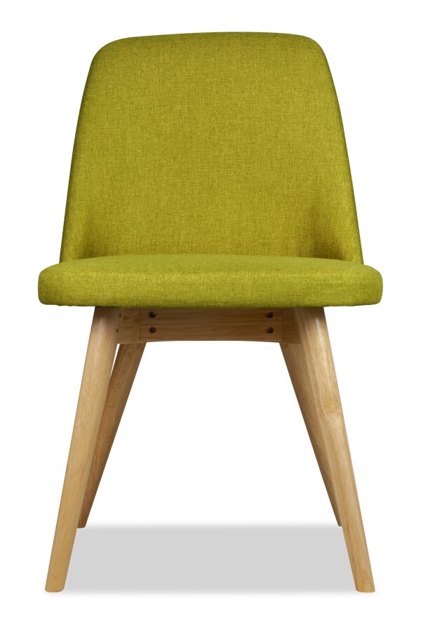 Hera Dining Chair Natural with Green Cushion 