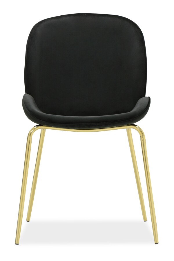 Beetle Chair Replica with Gold Legs (Black)