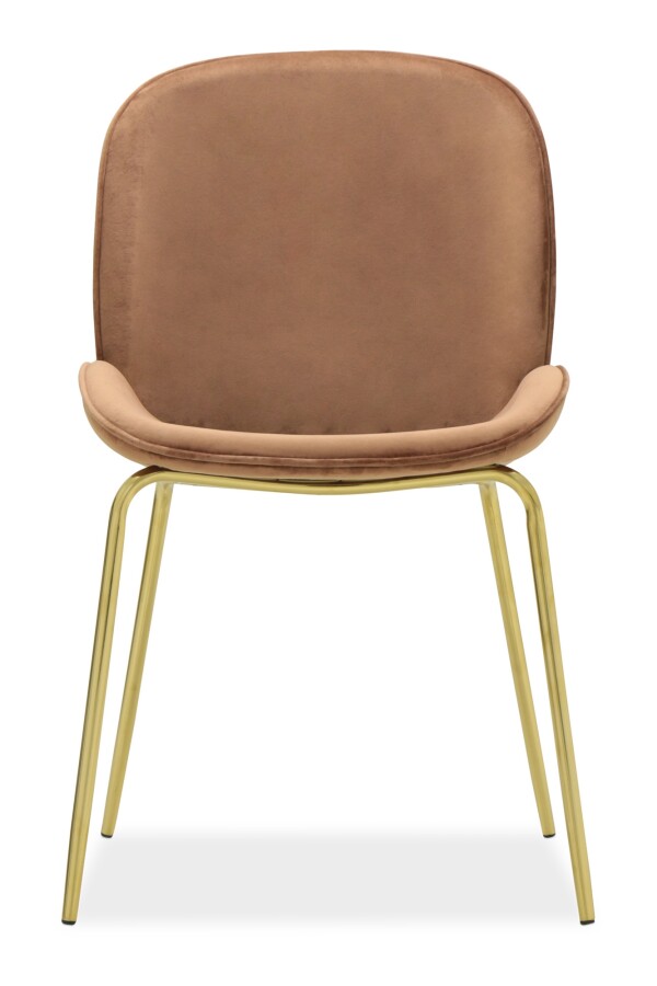 Beetle Chair Replica with Gold Legs (Brown)