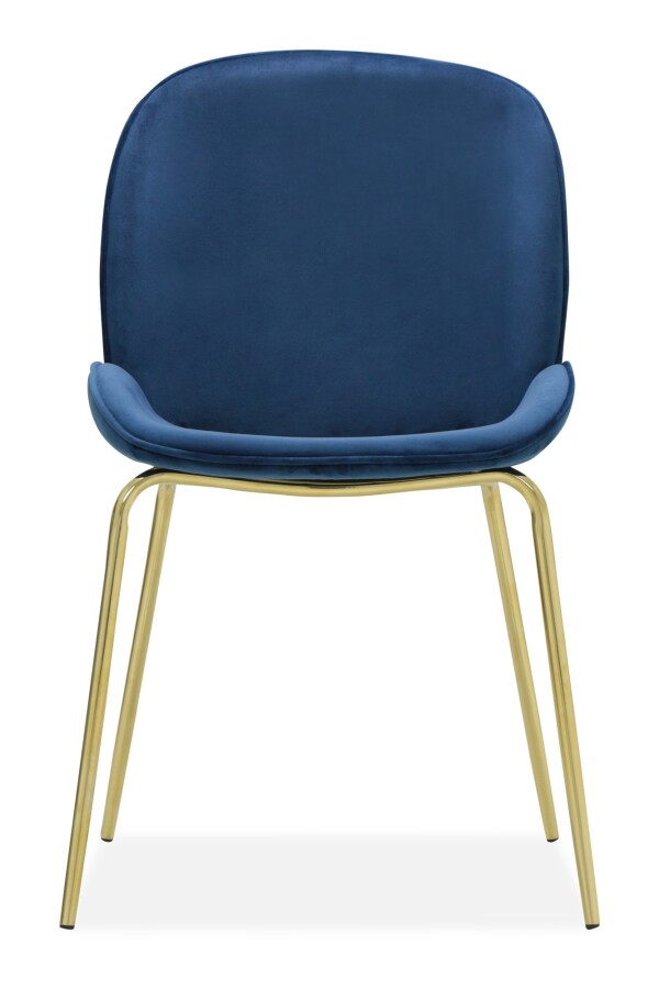 Beetle Chair Replica with Gold Legs (Dark Blue)