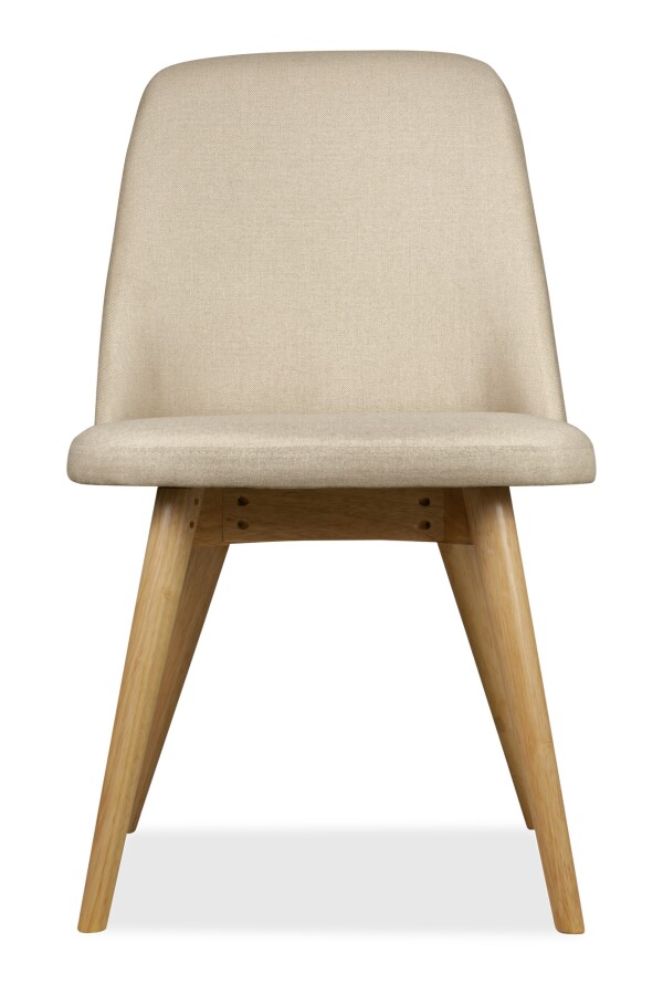 Hera Dining Chair Natural with Cream Cushion 