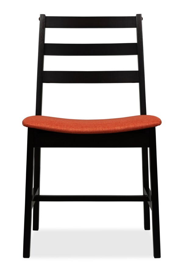 Titus Dining Chair Cappucino with Orange Red Cushion 