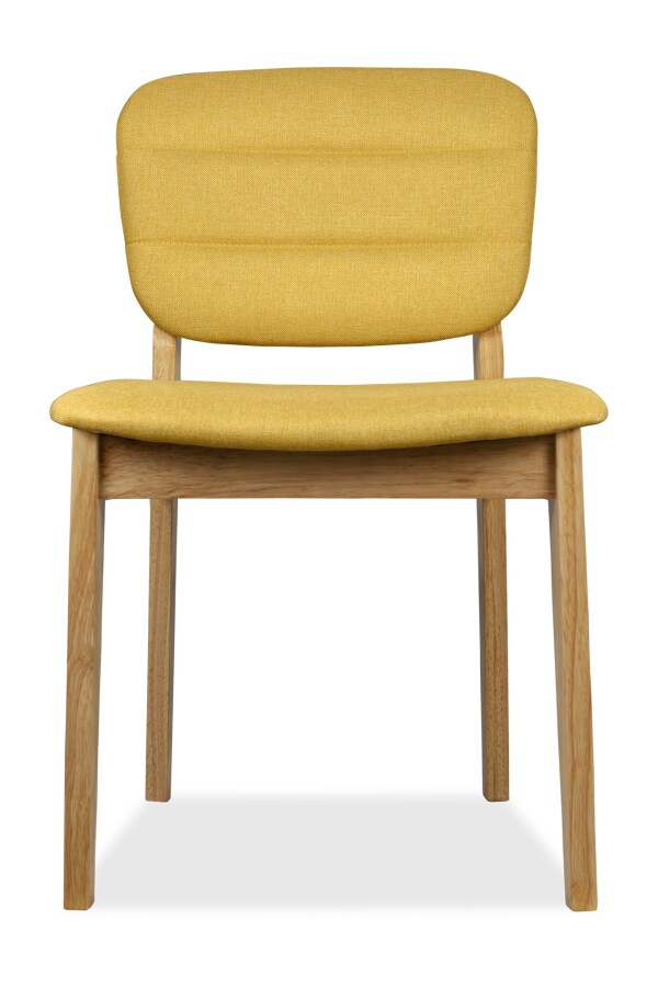 Monet Dining Chair Natural with Yellow Cushion 