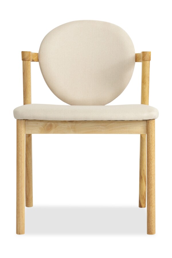 Ronny Dining Chair Natural with Cream Cushion 