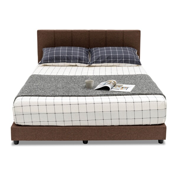 Leia Queen Fabric Bed Frame Brown