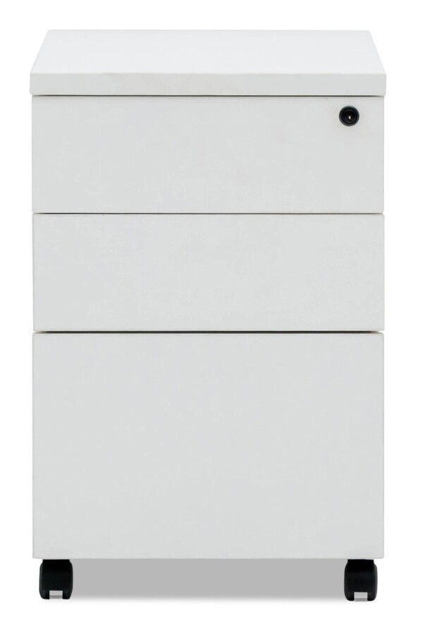 Mylene 2 Drawers & 1 File Pedestal (White)
