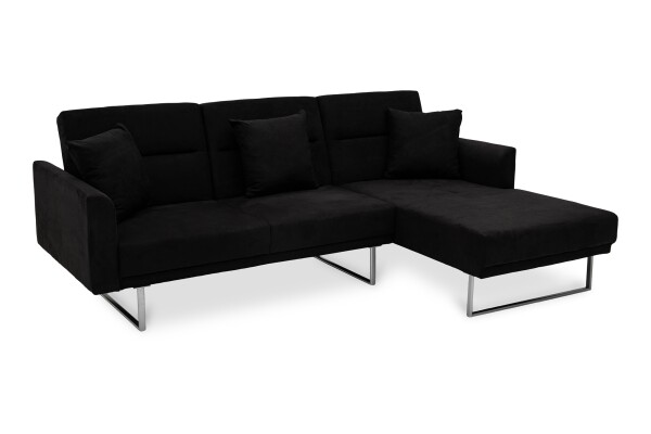 Cody 3 Seater L Shape Sofa Bed-Rest Section on LEFT Side when Seated Charcoal (RHF)