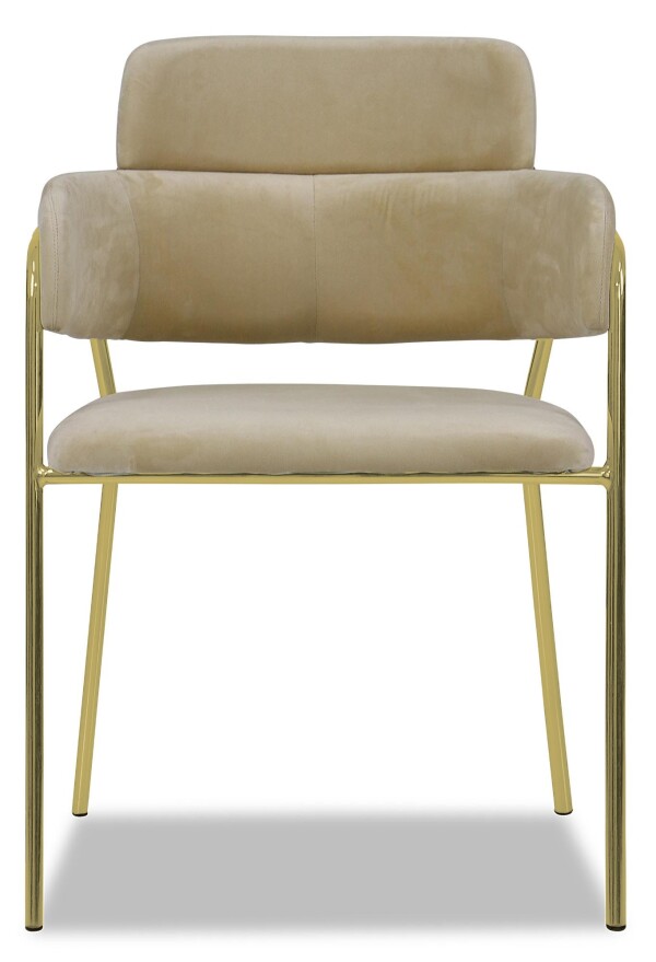 Emmiel Chair with Gold Legs (Beige)