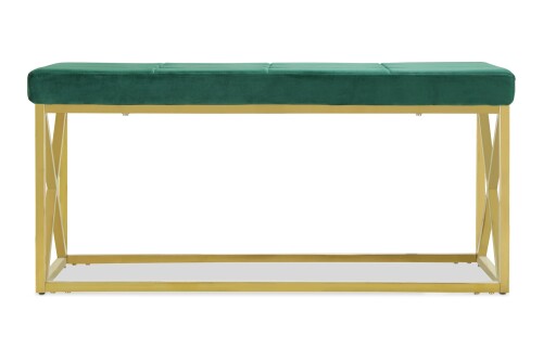 Opal Bench II in Gold Legs (Velvet Green) 