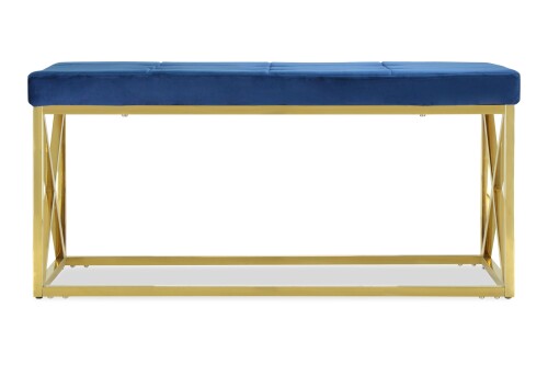 Opal Bench II in Gold Legs (Velvet Blue)