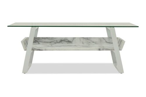 Sussi Tempered Glass Coffee Table (Marble)