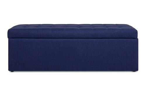 Carissa Storage Bench Fabric Dark Blue (Long)