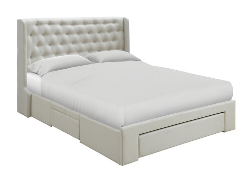 Aveline Queen Storage Bed (Cream)
