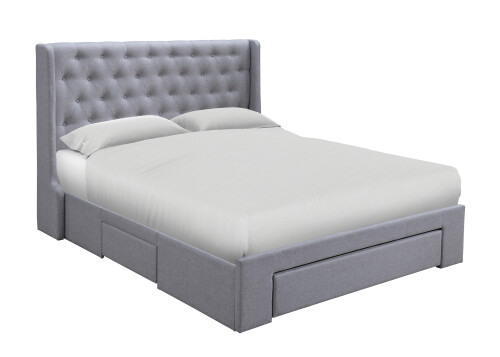 Aveline Queen Storage Bed (Light Grey)