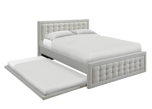 Gwenth Queen with Single Trundle Bed (Cream)